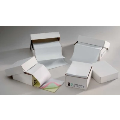 Image of Valuex Listing Paper 11inx241mm 2 Part Plain Perforated NCR 60gsm White/Pink (Pack 1000) M69