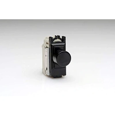 Image of Varilight Intermediate Push On/Off Switch Module (Dummy Dimmer Light Switch) 6A (1 Grid Space) Black GPINTB
