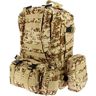 Image of 50L Molle Tactical 3 Day 72 Hour Assault Military Army Rucksack Backpack Camping Bag (Desert Camo)