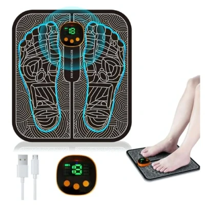 Image of Electronic Feet Massager, Relax Muscle Stimulatior Massage Mat, EMS Foot Massager with 8 Modes 19 Intensities, Folding Portable Spa, Best Gift for Women Men