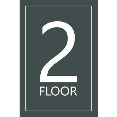 Image of 2nd floor, grey informational sign Self adhesive sticker (300mm x 200mm)