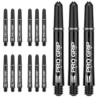 Image of TARGET Darts 5 x Sets of Black Pro Grip Spin Dart Stems Intermediate 15 Shafts in Total