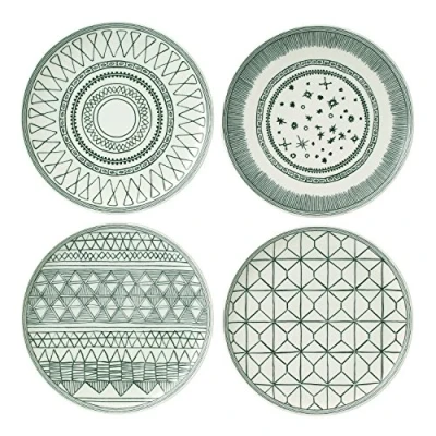 Image of Royal Doulton Ellen DeGeneres Charcoal Grey 40030157 Accent Side Plates 21cm, Set of 4, Porcelain
