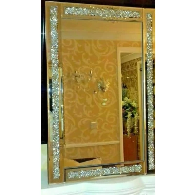 Image of DEENZ Crushed Jewel Wall Mirror Loose Diamante Home Decor Gift (40X60Cm)