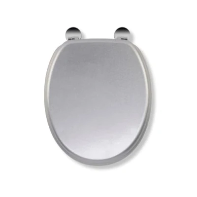 Image of Croydex Flexi Fix Toilet Seat, Silver Quartz