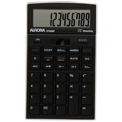 Image of Aurora 12 Digit Desktop Calculator Black