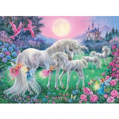 Image of Ravensburger 136704 &quot;Unicorns in The Moonlight Puzzle (100 Piece)