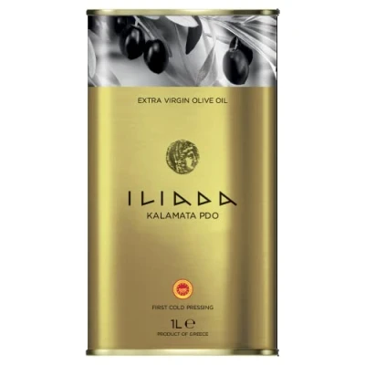 Image of Iliada Pdo Kalamata Extra Virgin Olive Oil Tin, 1 Litre (Pack of 1)