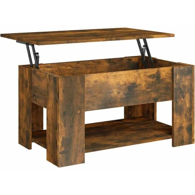 Image of vidaXL Coffee Table Smoked Oak 79x49x41 cm Engineered Wood