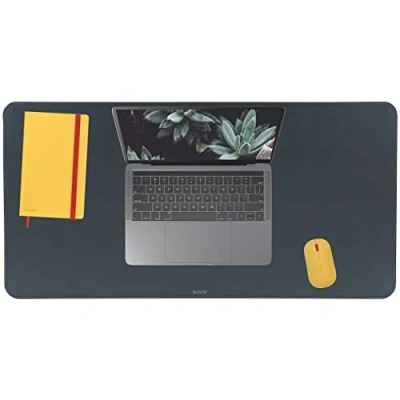 Image of Leitz Desk Mat, Large 80 x 40cm Pad, Non Slip Mat For Laptop, PC, Monitors &amp; Mouse Mats, Desktop Protector Home/ Office Use, Cosy Range, Velvet Grey, 52680089