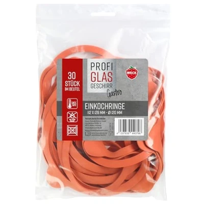 Image of Weck Pack of 30 rubber rings 112 x 128 mm diameter 120 (rubber sealing rings, preserving jars) 76136