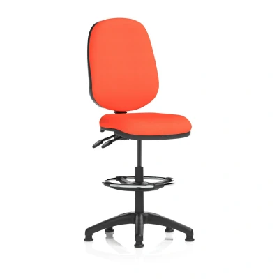 Image of Eclipse Plus II Lever Task Operator Chair Orange With Draughtsman Kit