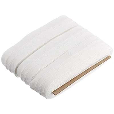 Image of GARDINIA Universal Curtain Heading Tape Ruffle, Length: 10 Meters, Polyester, White