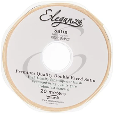 Image of ELEGANZA Double Faced Satin 25mm x 20m Cream No.62, 25 mm 20 m