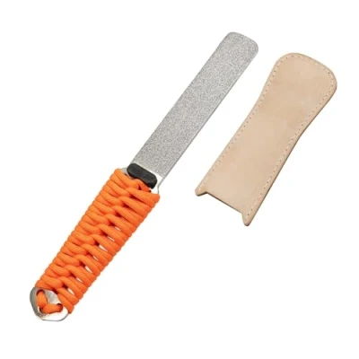 Image of SHARPAL 181N Dual Grit Diamond Sharpening Stone with Genuine Leather Strop, Tool Sharpener for Knife, Garden Shears, Axe and All Blade Edge