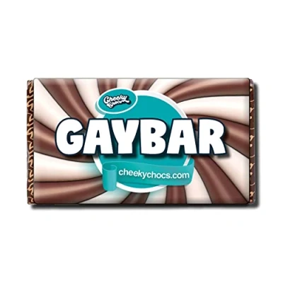 Image of Gaybar Chocolate Bar with Novelty Joke Wrapper Funny Rude Gift Birthday Present (Chocolate Included)