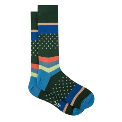 Image of Paul Smith Warbler Spot Stripe Dots Green Pink Blue Multicoloured. One Size