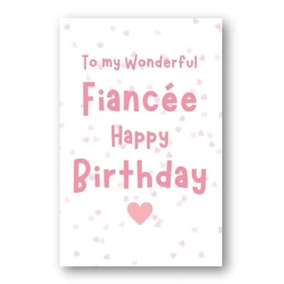 Image of Second Ave Fiancee Pink Hearts Cute Happy Birthday Card Greetings For Her