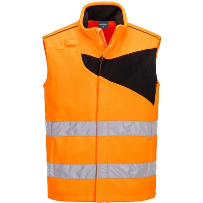 Image of Portwest PW2 Hi Vis Fleece Bodywarmer Orange/Black 4XL