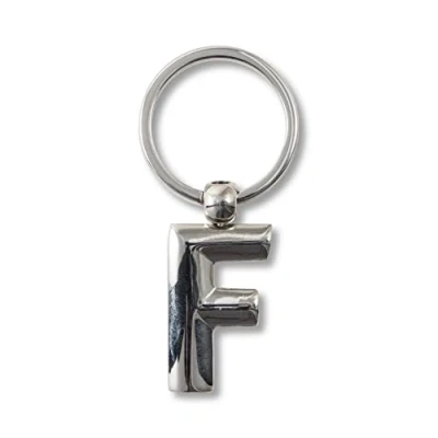 Image of IF Metal Personalised Alphabet Letters F Keyring, 7 cm, Silver