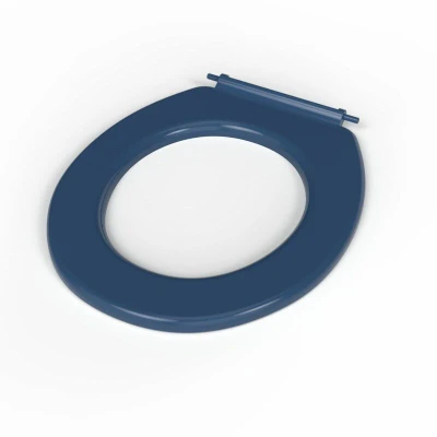 Image of NymaCARE Dark Blue Ring Only Toilet Seat with Stainless Steel Pillar Hinge 260015/DB