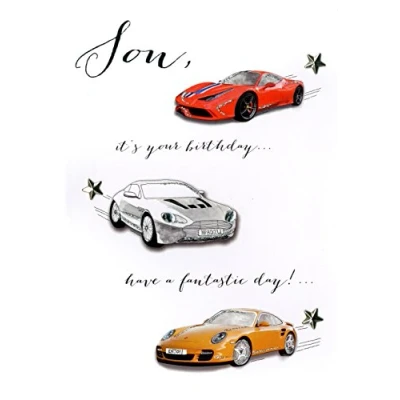 Image of Son Happy Birthday Embellished Greeting Card Joie De Vivre Range Cards