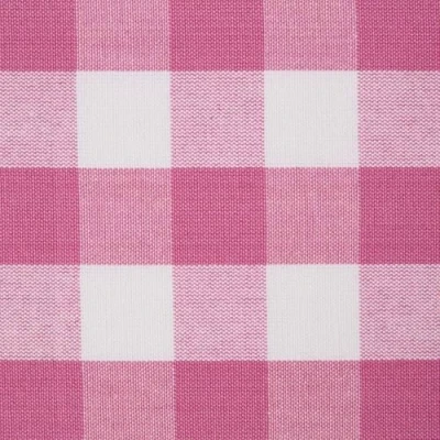 Image of HOMESCAPES 100% Cotton Fabric Fat Quarters, Pink Block Check Fabric, 150cm Wide Squares by The Metre, Craft Material for Sewing, DIY, Patchwork &amp; Quilting