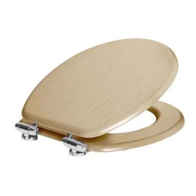 Image of Light Oak Wooden Soft Close Toilet Seat By Harbour Housewares