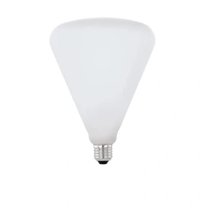Image of EGLO Dimmable E27 LED light bulb Big Size, extra large cone shaped Edison lamp, 4.5 watt (equivalent to 40 watt), 470 lumen, warm white glow, 2700 Kelvin, opal, R140, Ø 5.5&quot;