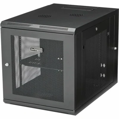 Image of StarTech.com 4 Post 12U Wall Mount Network Cabinet w/ 1U Shelf, 19&quot; Mounted Server Rack for IT / Data Computer Equipment