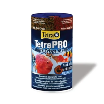 Image of Tetra Pro Multi Crisps Menu 4in1 premium fish food mix with a variety of for energy, colour, growth, 250ml