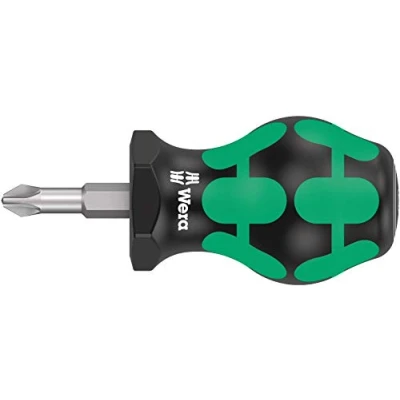 Image of Wera 05008854001 355 PZ Pozidriv Head Stubby/Carburetor Screwdriver 2 x 25 mm