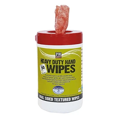 Image of Portwest Heavy Duty Hand Wipes (50 Wipes) Orange