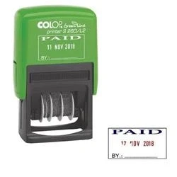 Image of Colop Green Line S260/L2 Text Dater PAID Self Inking Imprint 105652