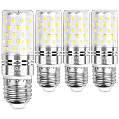 Image of SAUGLAE LED Corn Bulbs, E27 Edison Screw, 12W, 1200Lm, 4000K Natural White, Pack of 4
