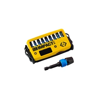 Image of C.K T4510 &quot;Blue Steel&quot; PZ Impact Screwdriver Bit, 0 V, Black, Set of 10 Piece