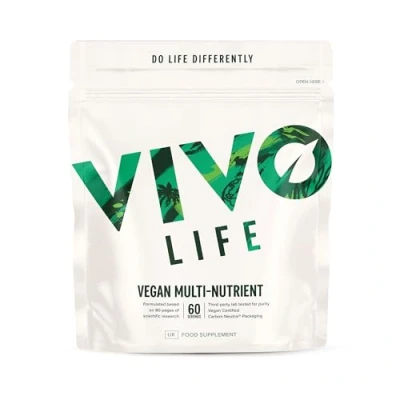 Image of Vivo life Vegan Multivitamin Multinutrient &amp; Mineral Supplement, 60 Day Supply, 120 Capsules, with Vitamins A, D3, B12 and Zinc