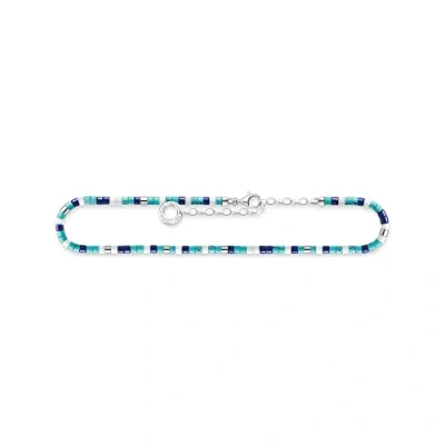 Image of Thomas Sabo Women Anklet with Blue Stones 925 Sterling Silver AK0039 775 7