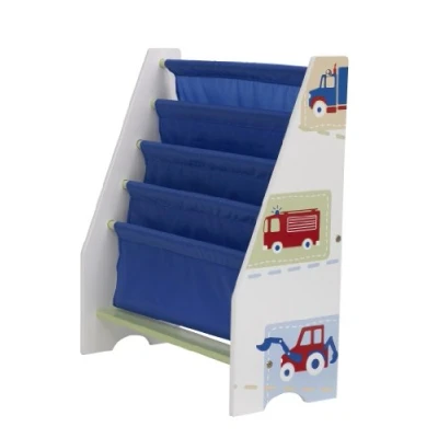 Image of HelloHome Vehicles Kids Sling Bookcase, White, (h)60, (w)51, (d)23cm