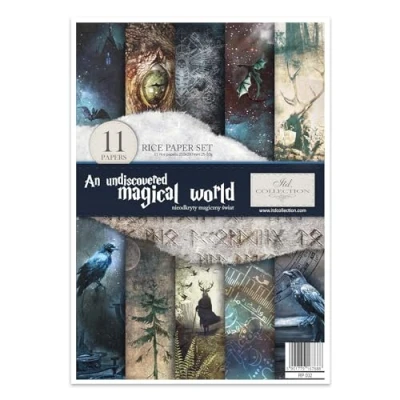 Image of ITD Collection Rice Paper Creative Set, A4, for Decoupage, Sheets 29.7 x 21 cm, Multi Coloured (Magical World)