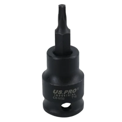 Image of T15 Male Torx Star Impact Impacted Shallow Short Bit Socket 3/8in Drive