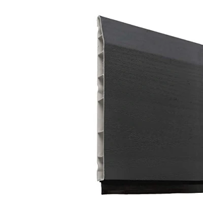 Image of Grey 150mm 6&quot; Chamfered Skirting Board 2.5m (8.2ft) Long uPVC Plastic Roomline