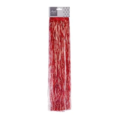 Image of Widdle Gifts Christmas Lametta 500 strands, 50cm drop Tinsel Tree Decoration (Red)