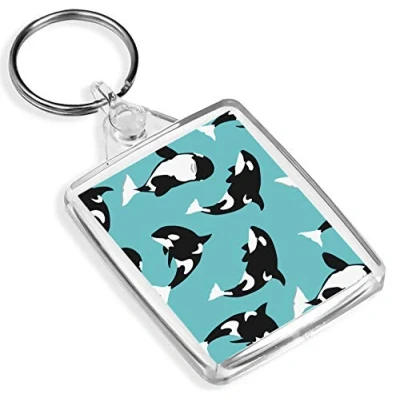 Image of Destination Vinyl Keyrings 1 x Orca Killer Whale Sea Life Blue Keyring IP02 Mum Dad Kids #3541