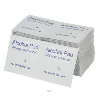 Image of 100pcs Disposable Alcohol Pads,Individually Wrapped First Aid Skin Cleaning Easy Tear Sachet Wipes,70% Pre Injection Isopropyl Wipes