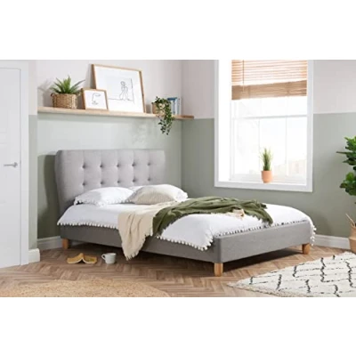 Image of Birlea, Stockholm Fabric Bed, Grey, 135cm