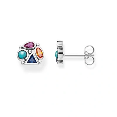 Image of Thomas Sabo Women Stud Earrings Colourful Stones 925 Sterling Silver H2034 320 7
