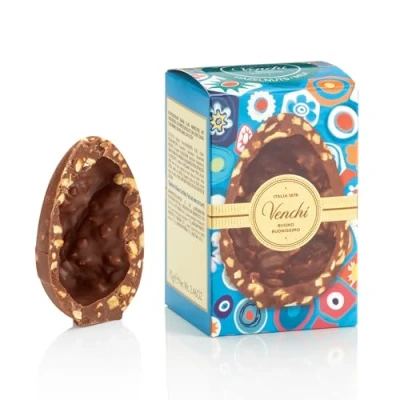 Image of Venchi Mignon Chocolate Egg, Gourmet Milk Flavor with &quot;Piedmont Hazelnut&quot;, 70 gr, Gluten Free, Without Surprise, Easter Collection, Gift Idea