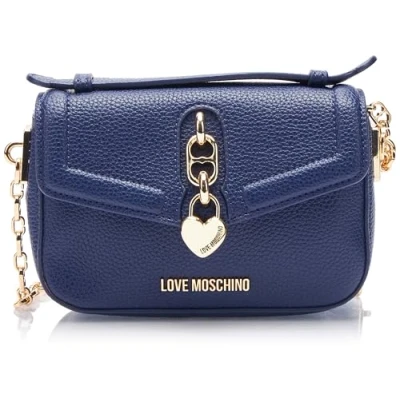 Image of Love Moschino Chain Detail Handbag, Women&#039;s, Size: One Size, Blue