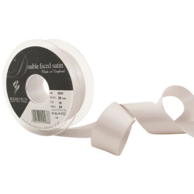 Image of Berisfords Ribbon, Silver Grey, 25 mm x 20 m